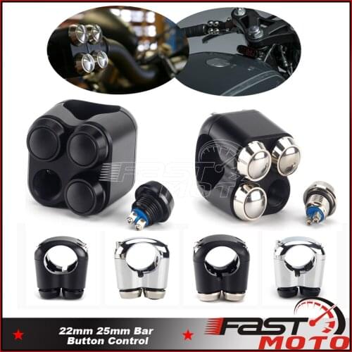 Motorbike 1" Bar 25mm Control Push Button 7/8" Handlebar Switch Button M-Switch 22mm for Honda Suzuki Kawasaki BMW Harley Dyna