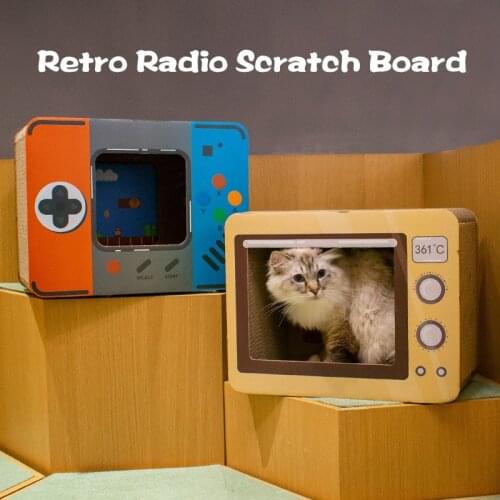 Cat scratcher cat litter carton vertical corrugated cat house radio toy cat supplies