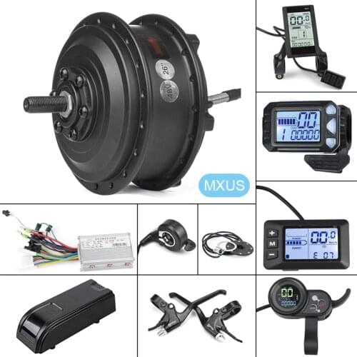 MXUS XF07 XF08 Hub Motor 24V 36V 48V Electric Bike Ebike Conversion Kit 250W 350W Brushless Controller Display Electric Motor