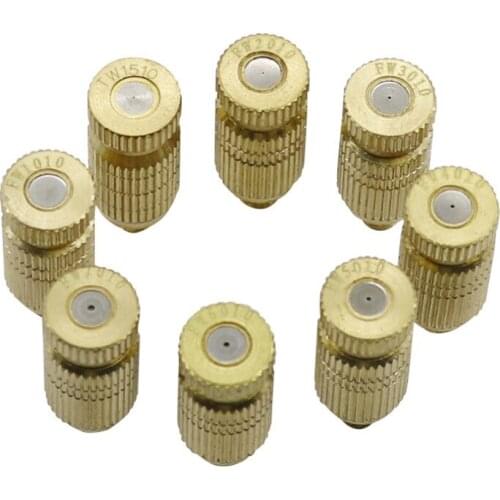 Brass Spray Nozzle High Pressure Mist Cooling Nozzle With Male Thread Connector Agriculture Vegetable Irrigation 20pcs