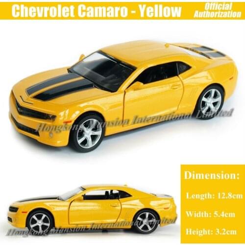 1:36 Scale Diecast Metal Alloy Licensed Collection Sports Car Model For Chevrolet Camaro Pull Back Toys Vehicle - Yellow