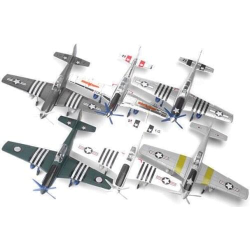 Aircraft Model Mustang Fighter 1:48 Assembled Building Blocks Educational Toys for Children Dispaly Multicolor