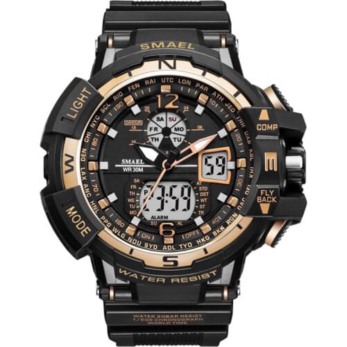 Men Sports Watches Waterproof Shock Resitant SMAEL Brand Luxury Mens Wrist Watch S Shock 1376 Digital Clock LED Mens Watches