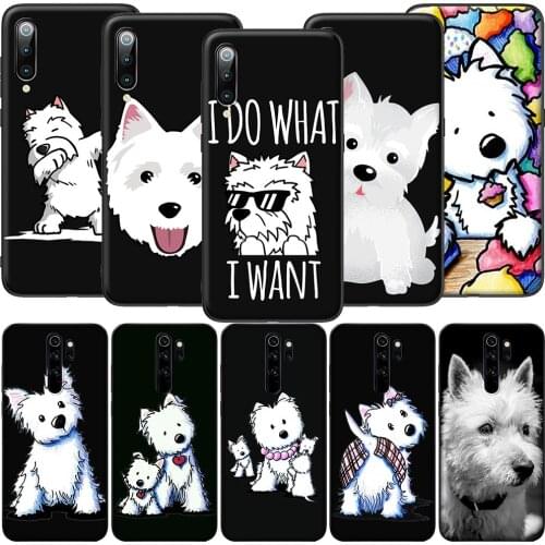 GX48 Cartoon Westie Dog Soft Silicone Case for Redmi Note 4X 5 5A Prime 6 6A 7 7A 8 8A 8T 9 9A 9C 9S Pro Lite