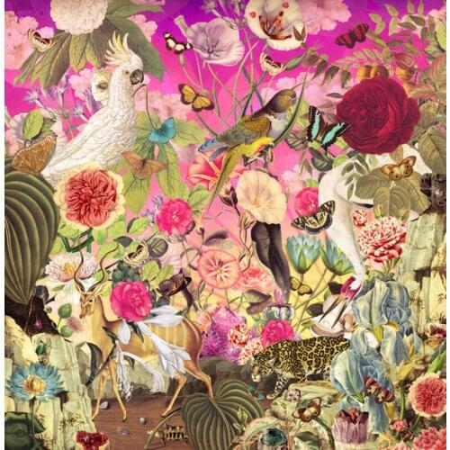 Colorful Flowers and Animals Birds Deer Depard Crane 5D DIY Poured Glue Diamond Painting Kits Scalloped Edge Wall Art Decor Gift