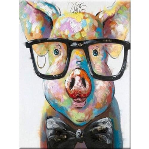 Animal Pig DIY 11CT Cross Stitch Embroidery Kits Needlework Craft Set Cotton Thread Printed Canvas Home Decoration Sale
