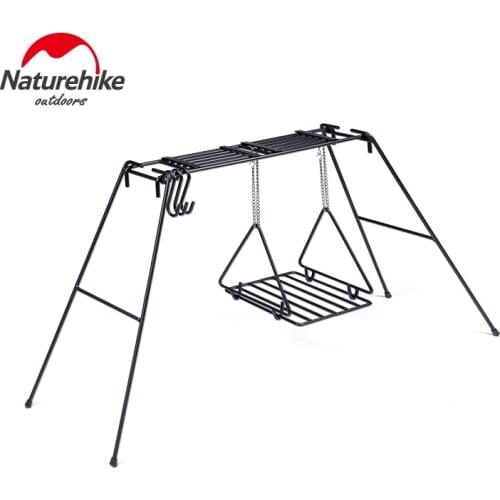Naturehike Hanging Wrought Iron Shelf Rack Tableware Cookware Rack Outdoor Camping Shelf Clothes Storage Hanger Triangle Rack