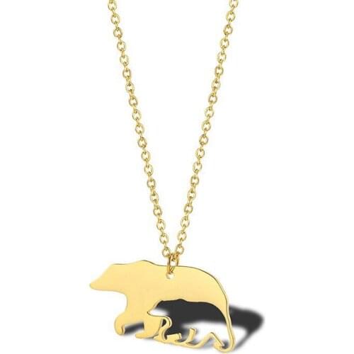 RIR Silver Color Gold Rose Gold Mama Bear Necklace Mom Pendant Necklace Best Gift For Mom MOTHERS Day Gift