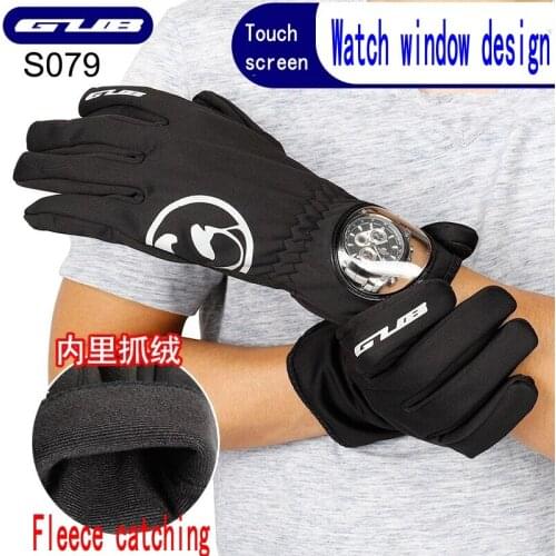 GUB Plush gloves for autumn and winter cycling, motorcycle warm gloves all-fingered bicycle gloves, male touch screen thickening