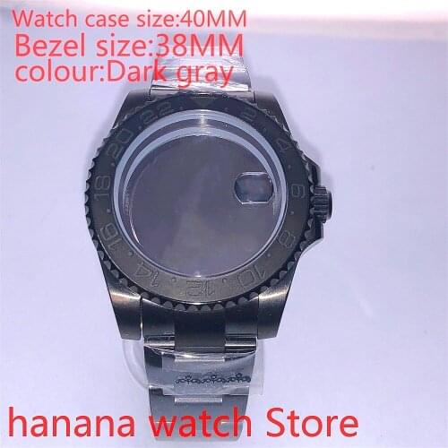 Suitable for NH35 36 Mingzhu2813 Miyata automatic winding 40mm sealed back black box series, with rotating all black bezel