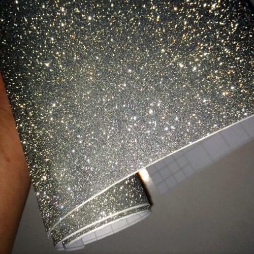 Luxury Car Styling Accessories Silve Car Body Film DIY Glitter Interior Stickers Diamond Shiny Vinyl Car Wrap for Car Home Use