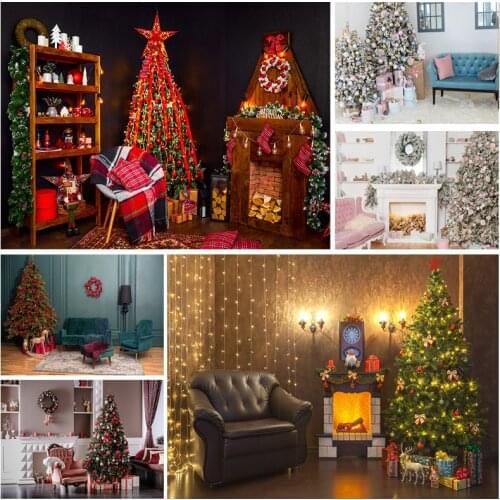 Christmas Indoor Theme Photography Background Christmas tree Children Portrait Backdrops For Photo Studio Props 21522 DHY-03
