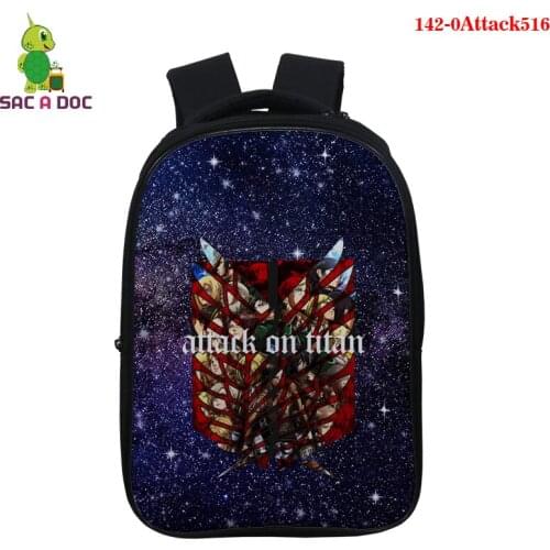 3D Mochila Anime Attack on Titan Bag 14 Inch Backpacks for Teenagers Children School Bags Boys Girls School Portable Backpacks