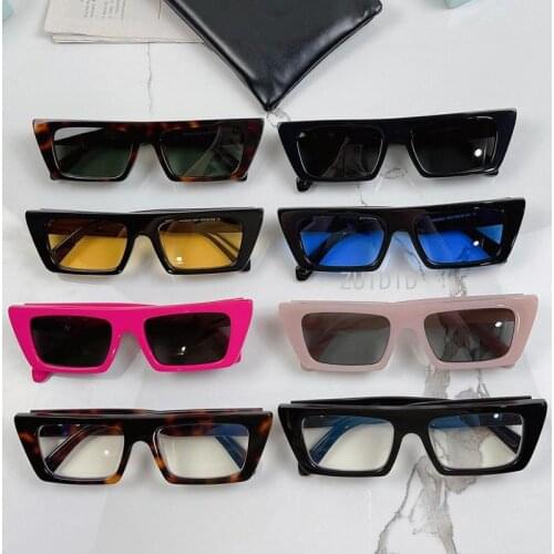 Small Square Frame Steampunk Cat Eye Rose Red Sunglasses Women Men Unisex Rectangle Solar Protection Shapes 2021 Summer Oeri010