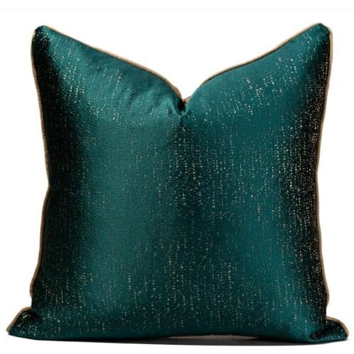 Light Luxury Jacquard Pillow Cover Embroidery Dark Green Decorative Throw Pillowcase Home Office Hotel Chair Sofa Cushion Case