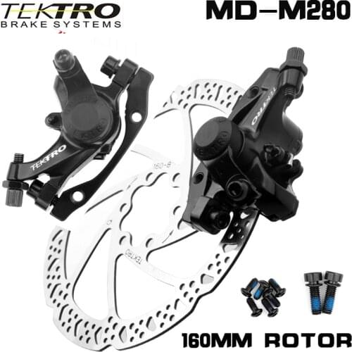 TEKTRO MD-M280 Mountain Bike-Hydraulic Disc Brake with TR160 160mm Wire-controlled mechanical disc brake MTB Bicycle Brake parts