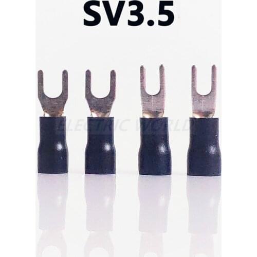 Fork Spade Crimp Insulation Terminal Wire connector SV3.5-3 SV3.5-4 SV3.5-5 SV3.5-6 Wire connection Cable Connector terminal
