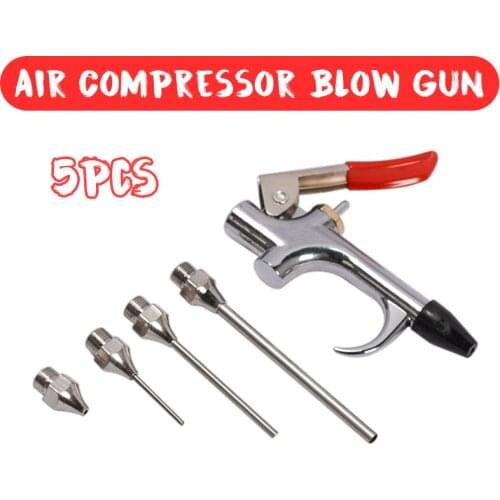 5pcs/set Air Compressor Blow Gun Metal Tool Npt Air Inlet Kit Spray Blower Inflatable Needle Cleaning Tool Accessories Kit