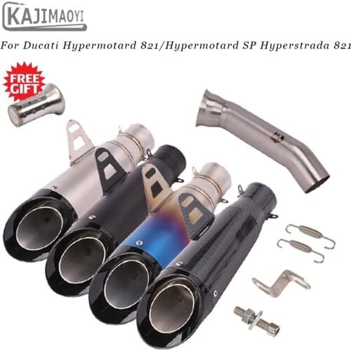 Motorcycle Exhaust Pipe Middle Link Pipe Escape Connection 51mm Muffler DB Killer For Ducati Hypermotard 821/SP Hyperstrada 821