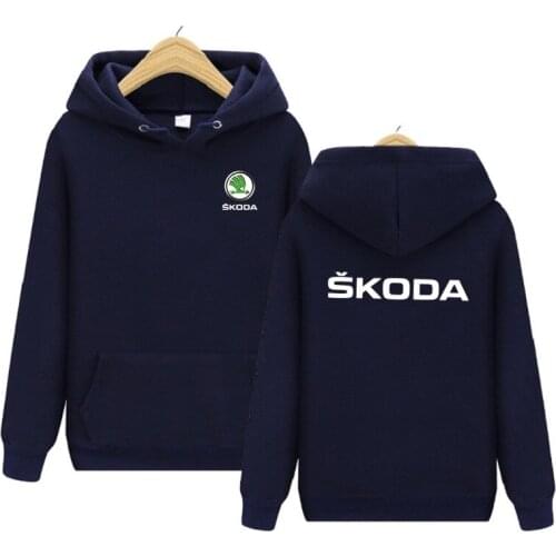 High Quality Harajuku Casual Hoody Sweatshirts Mens Fashion New SKODA Outwear Jacket Slim Fit Hooded Size S--XXXL