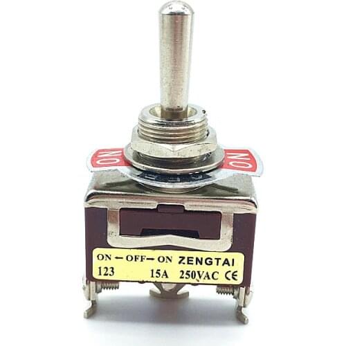 High quality Silver Contacts 3 Pin Screw Momentary Toggle Switch 3 Position (ON) OFF (ON) Self Return