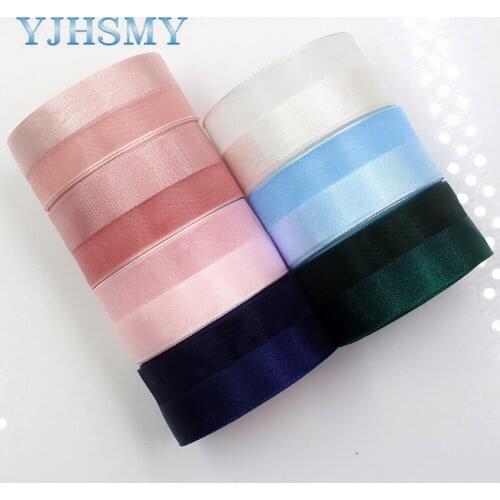 YJHSMY I-181103-99,10yards/lot,25mm solid Satin+yarn ribbon DIY handmade bow headdress gift wrap birthday wedding decoration