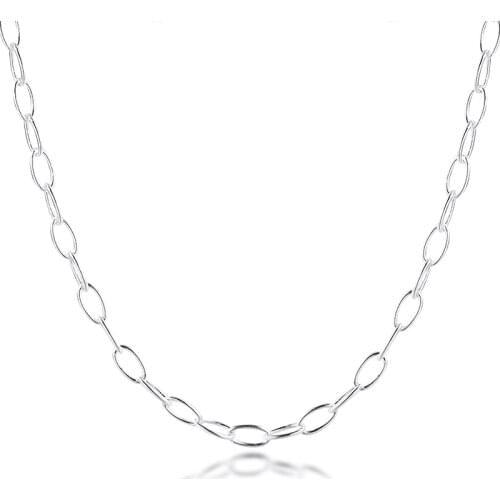 Link Chain Necklace & Pendant Sterilng Silver Chain Woman Jewelry Making Fits Original Charms 2021 Mothers Day