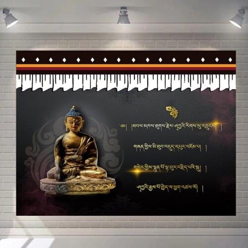 Gold buddha tapestry Tibetan Buddhism temple wall carpet room decoration tapiz colgante
