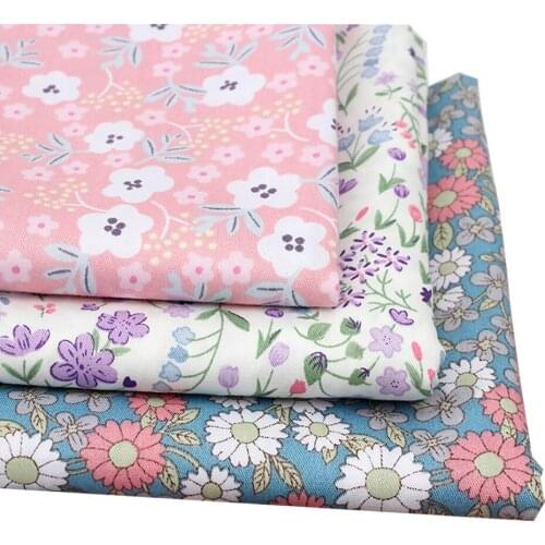 IBOWS 45*150cm 1pc 100% Cotton Fabric Flower Printed Sheets Handmade Dress Materials DIY Fashional Clothes Supplies Home Textile