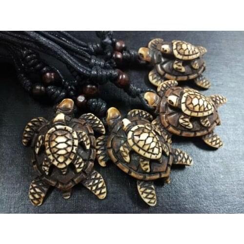 15 pcs Vintage Bewest Double Tortoise Turtle Amulet Mens Boys Necklace