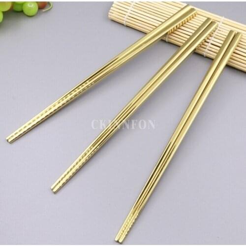200Pair/Lot 24 Cm Colorful Food Grade Titanium Chopsticks Polished Stainless Steel Chopstick