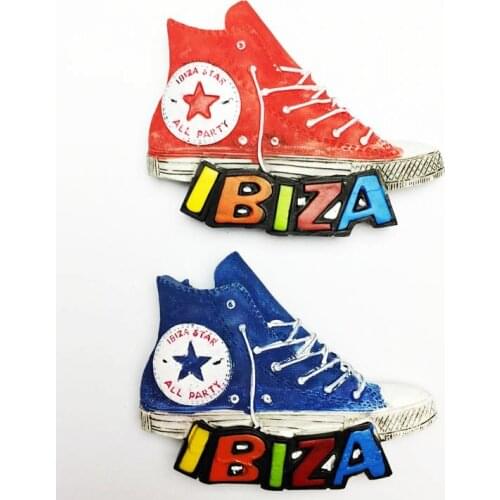 Hot Sale New Spain Ibiza Sport Shoes 3D Fridge Magnet Travel Souvenir Refrigerator Magnetic Stickers Home Decoration