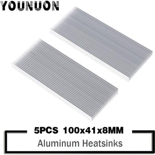 5PCS 100x41x8mm Aluminum Radiator Heatsink Memory Strip Heatsink for Computer LED Amplifier IC Transistors