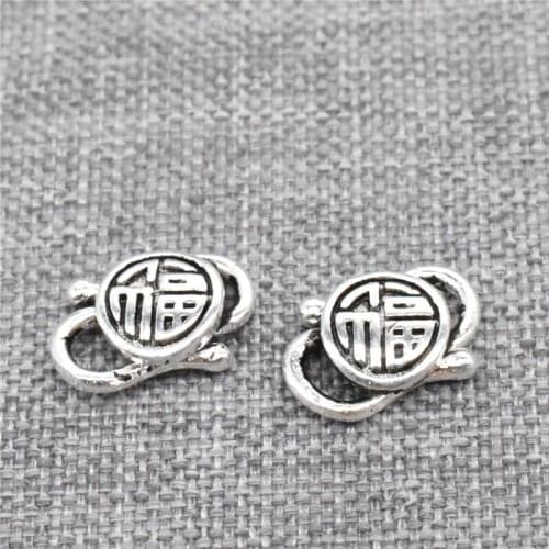6pcs of 925 Sterling Silver Small Good Fortune Hook Clasps Connectors for Bracelet Necklace