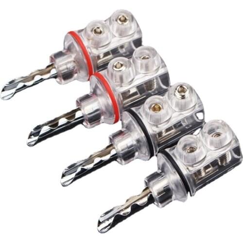 8Pcs Copper Banana Plug Non-welding Audio Adapter HiFi Speaker Cable Connectors 8mm