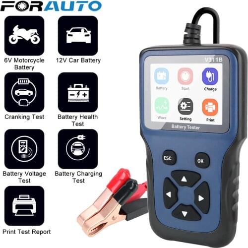 Car Charging Cricut Load Test 12V Car Battery Charger Tester Analyzer Analyzer Tools Automotive Auto Diagnostic Tool V311B