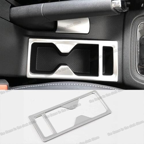 Lsrtw2017 Stainless Steel Car Center Water Cup Handbrake Slot Trims for Skoda Kamiq 2018 2019 2020 Accessories Auto Styling