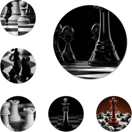 Black white chess board Badge Brooch Pin Accessories For Clothes Backpack Decoration gift