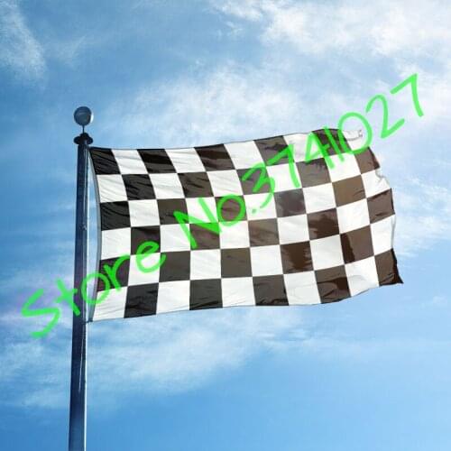 Black & White Chequered flag with 90*150CM polyester racing game banner