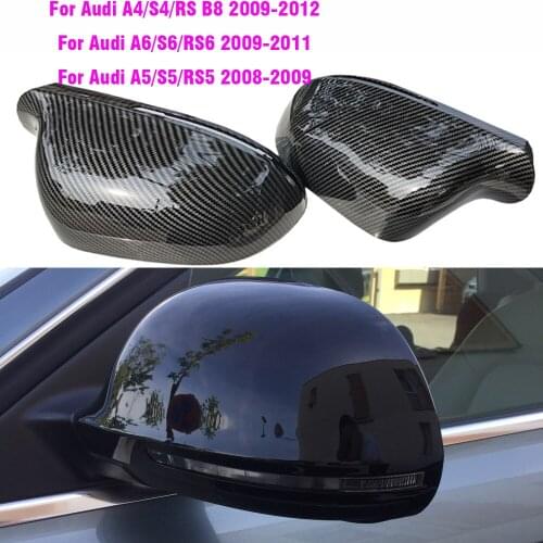 For Audi A4 A5 B8 A3 8P A6 C6 Q3 ABS Carbon Fiber Color Style Type Car Side Door Mirrors Cover Auto Rrearview Mirror Caps