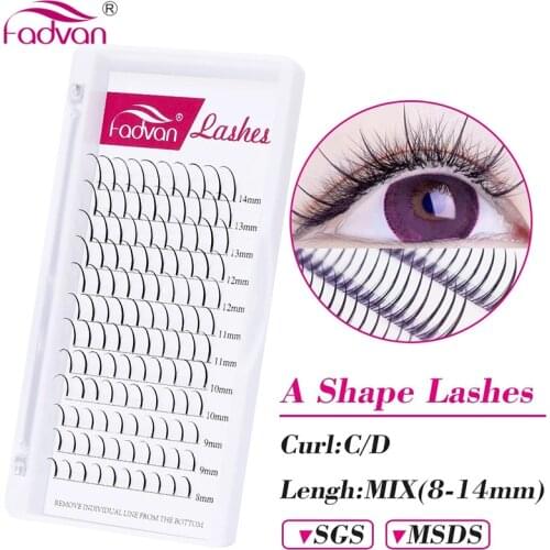 Fadvan A Shape Individual Eyelashes Extension Professional Makeup Cluster Natural Fluffy False Eyelashes 3D Faux Mink Lashes