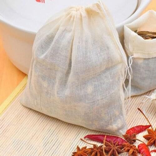 100 pieces 100% natural unbleached Cotton filter bags for tea coffee food