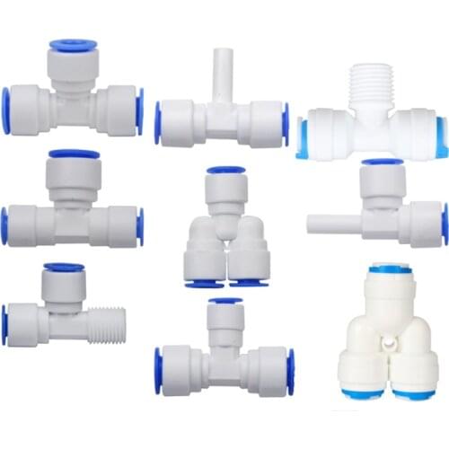 1/4" 3/8" OD Hose Tube 1/8" 1/4" 1/2" Reverse Osmosis Aquarium Quick Fitting RO Water Elbow Plastic Pipe Coupling Connector