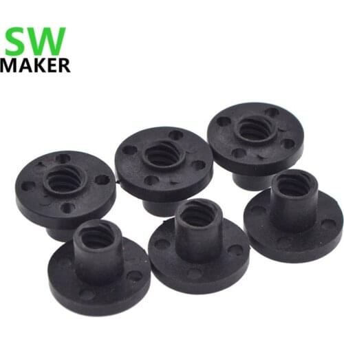 SWMAKER 5pcs Black TR8 Lead Screw POM nut TR8x2/TR8x4/TR8x8 Trapezoidal Screw Nuts Delrin Nuts 8mm