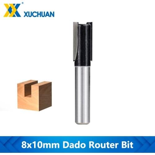 Dado Router Bit Wood Router Bits Tenon Cutter Tungsten Carbide Milling Cutter 8x10mm Shank Flush Trim Straight Router Bits