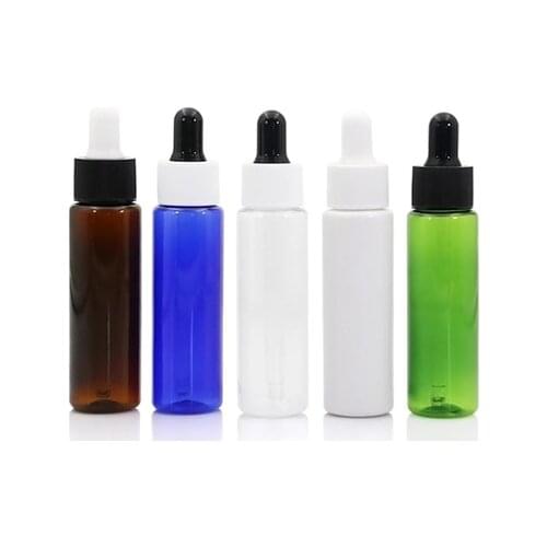 20pcs/lot 30ml Square and Round Empty PET Plastic Dropper Essential Oils Bottle Refillable Liquid Cosmetic Container