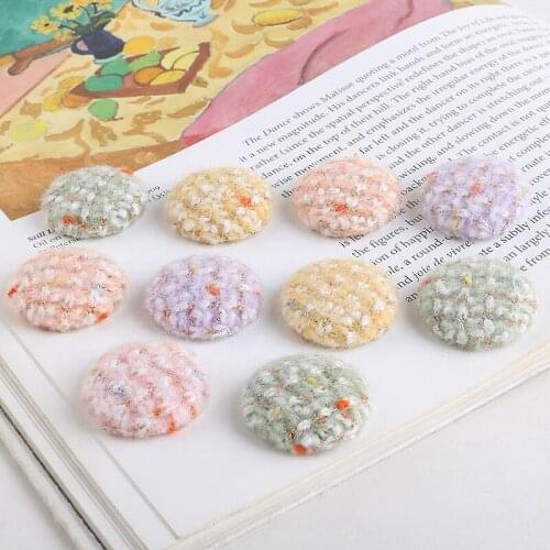 20pcs Sweet round autumn and winter woolen fabric Earrings For Women Girl simple buttons Korean jewelry diy accessories