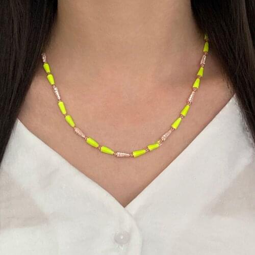 Fashion Link Chain Choker 925 Silver Necklace For Women Trendy Neon Super Luxury Golden Color Collares Turkish Fine Jewelry