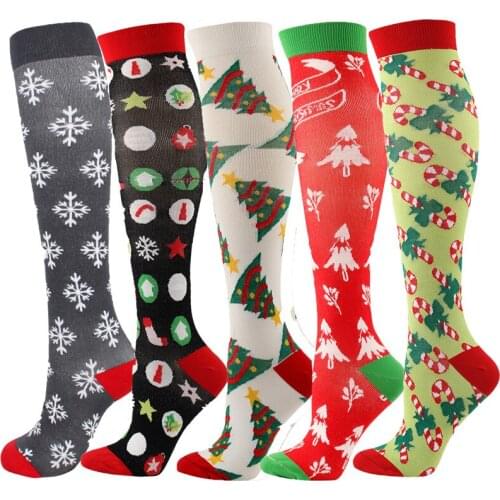 Christmas Tree Compression Socks Men Women Sweet Original Cartoon Prevent Diabetes Plantar Fasciitis Compression Socks Nursing