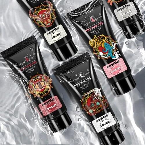 12colours Poly UV Gel Pink White Clear Crystal LED Acrylic Builder Tips Gel Nail Art Poly Extend Gel Nail Gel Polish